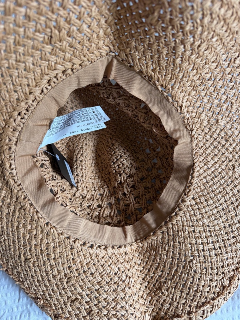NWT Forever 21 floppy Straw Sun Hat in Tan - Women's Beach Hat - Picture 3 of 6